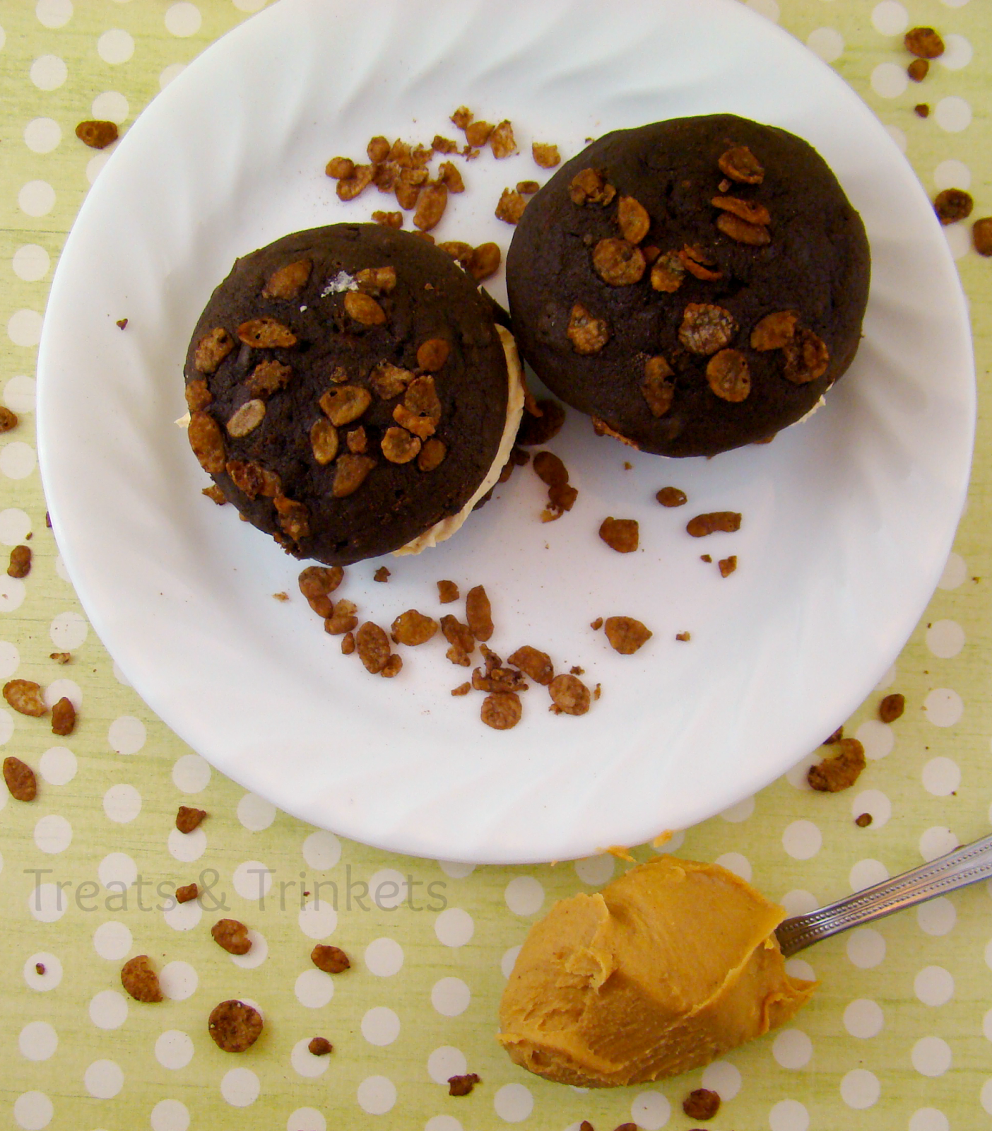 Treats & Trinkets Peanut Butter and Cocoa Pebbles Whoopie Pies