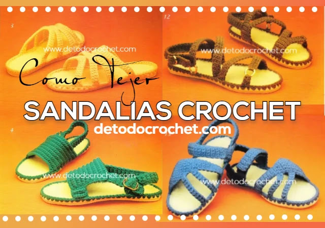 Sandalias a Crochet | 4 modelos | Paso a paso