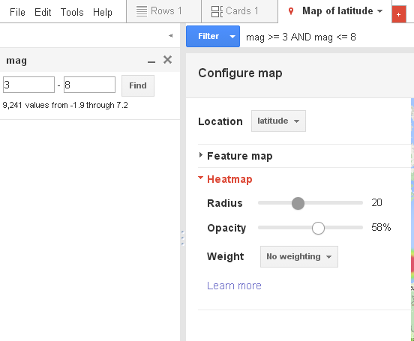 Earthquake data filtering