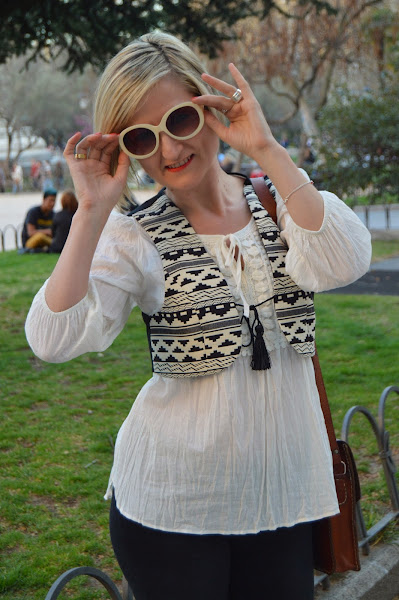 boho flared pants ethnic waistcoat look seventy estilo años setenta