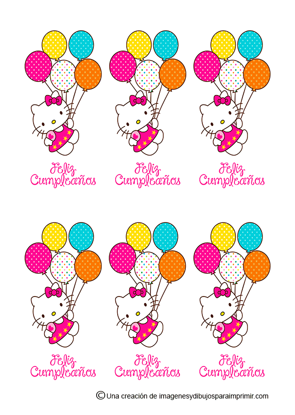 Pegatinas de feliz cumpleaños de hello kitty | Imagenes y dibujos para ...