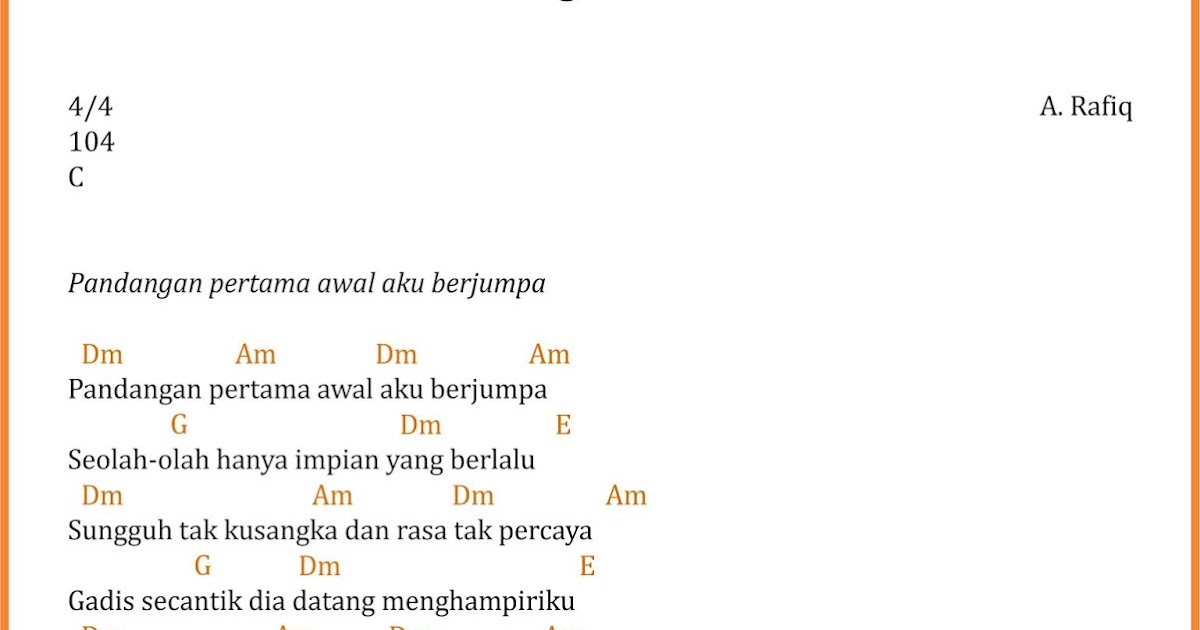 Chord Lagu Pandangan Pertama - SEKITAR MUSIK
