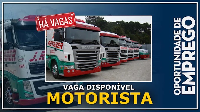 J.Rotaner Transportes abre vagas para Motorista 