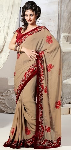 Latest Slim Fit Saree Fashion for Christmas 2013 | New Christmas Saree Designs - New Fresh Fashion