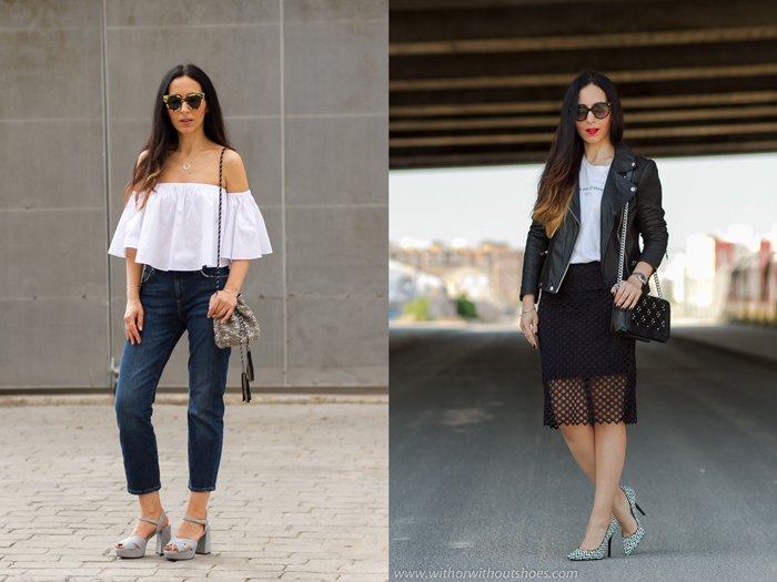 Mejores looks verano primavera de la blogger influencer de moda de Valencia withorwithoutshoes Ideas para vestir a la moda y con estilo femenino elegante hombros al aire