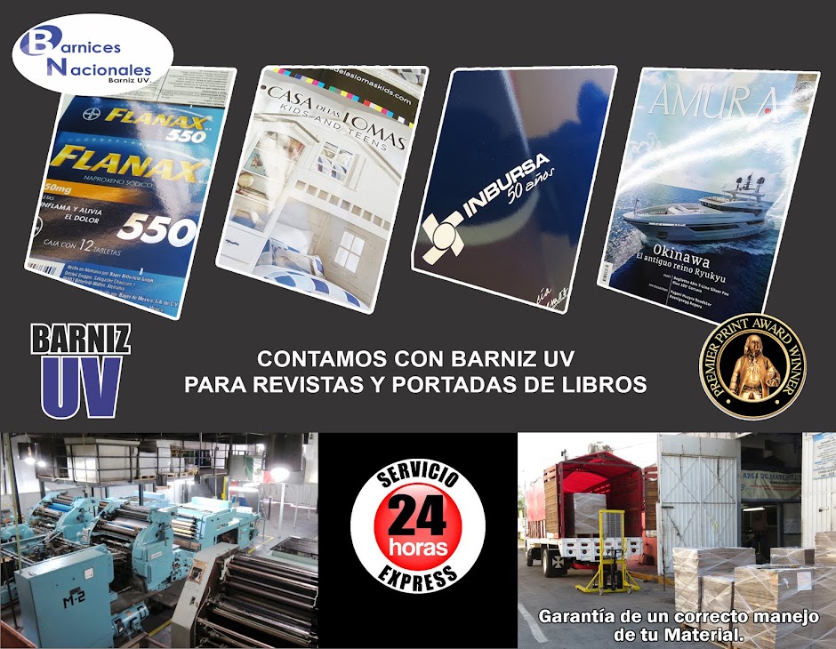 Barniz UV en Portadas Libros, Revistas, Posters