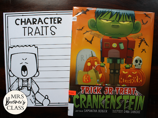 Trick or Treat Crankenstein book activities unit with Common Core aligned literacy companion activities, class book, & craftivity K-1
