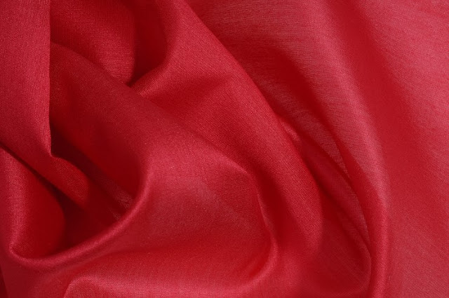 Lipstick Red Cotton Silk Fabric