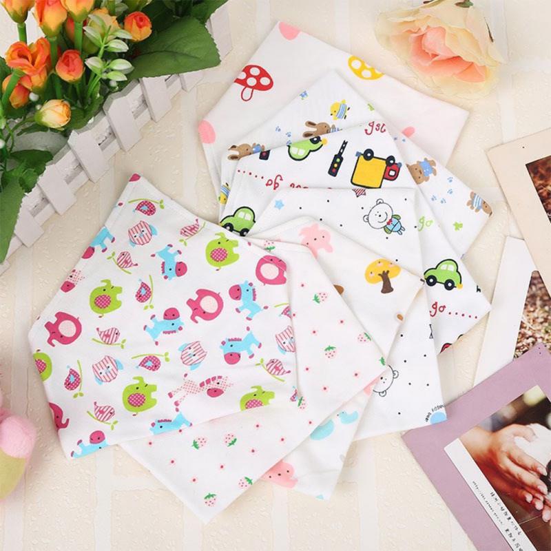 Set 10 Khăn Yếm Tam Giác Chất Cotton 2 Lớp MQ187 Cho Bé