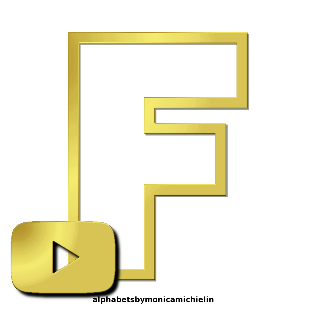 Monica Michielin Alfabetos: GOLDEN YOUTUBE LOGO ALPHABET AND ICONS PNG