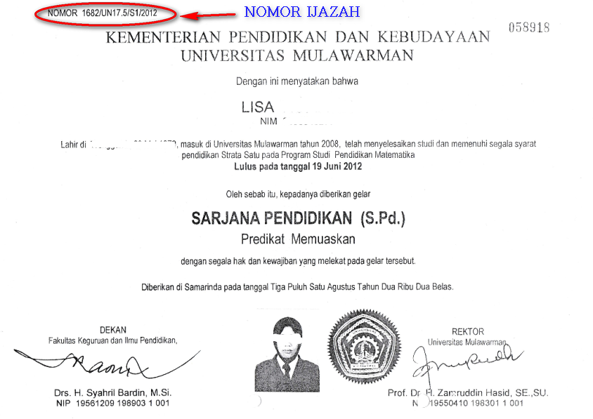 Tanggal ijazah yang mana