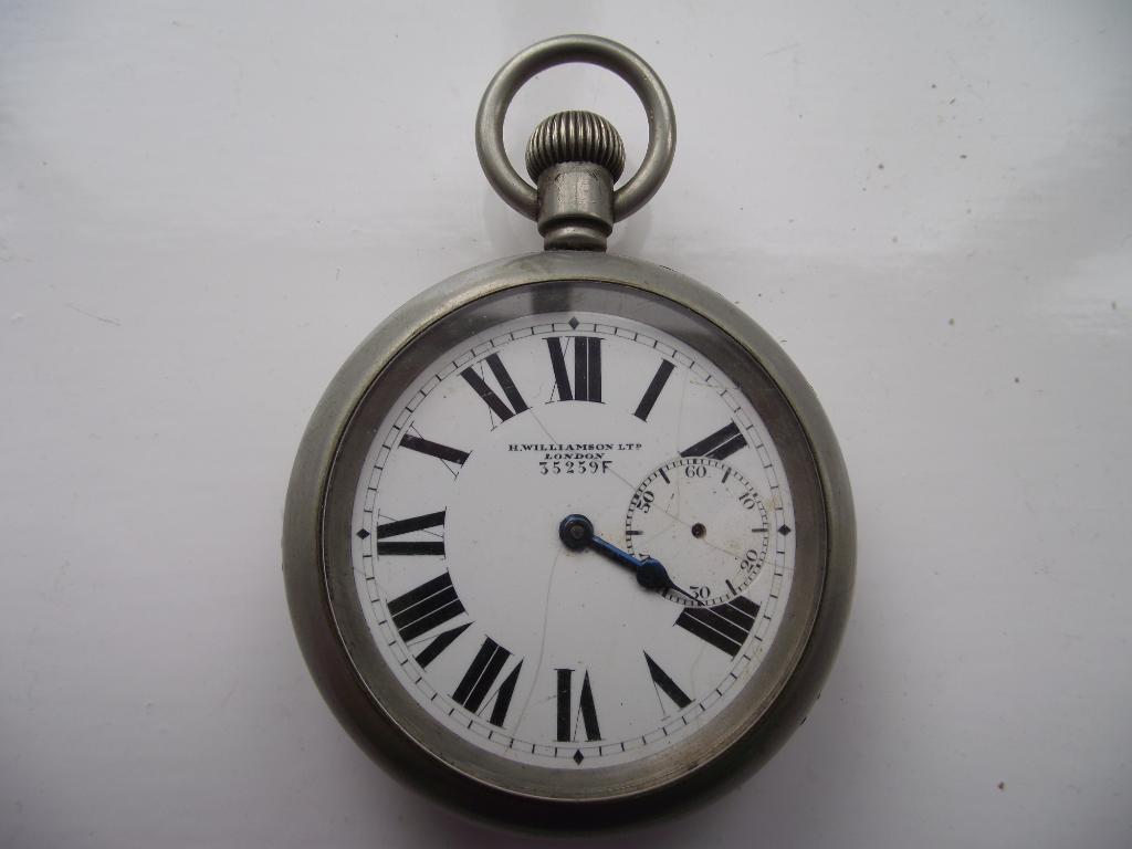 Silver WWI MILITARY ARROW MARK POCKET WATCH H WILLIAMSON LONDON 35259F