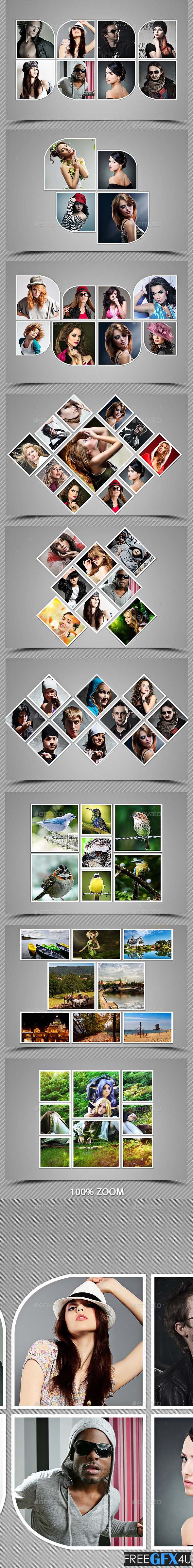 3 Collage Photo Frame PSD Template Bundle