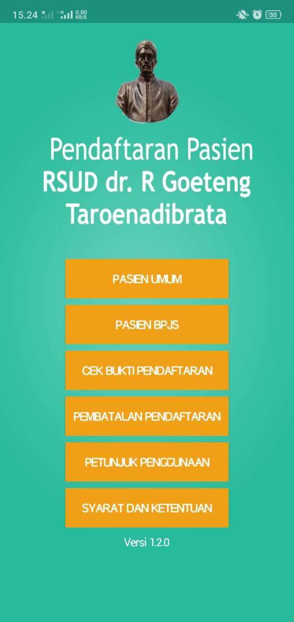 Halaman awal aplikasinya