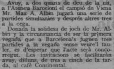 Recorte de La Veu de Catalunya, 29 de agosto de 1910