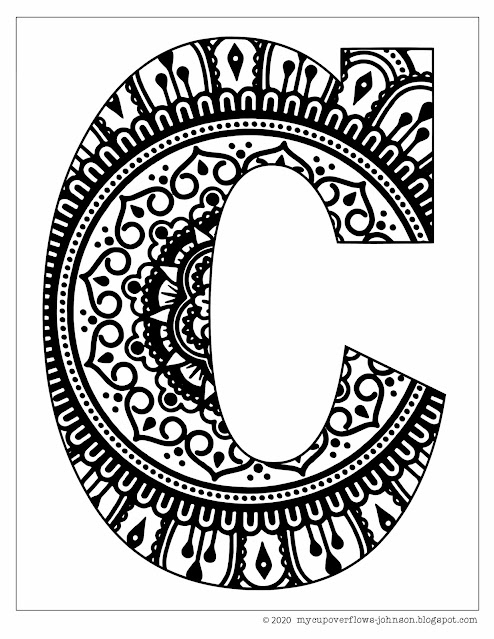 Letter C design coloring page