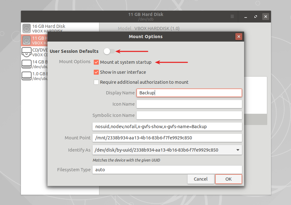 How To Automount Partitions On Startup Using Gnome Disks Linux