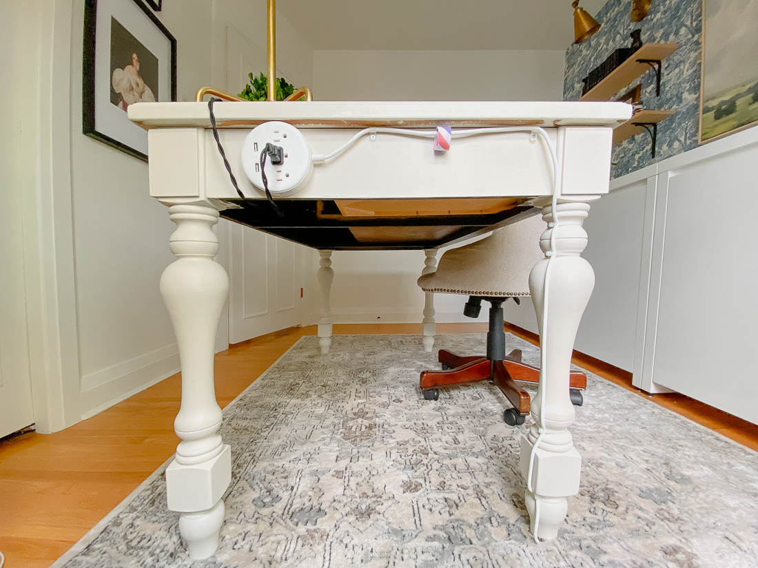 How To Hide Computer Cords In A Home Office - Rambling Renovators