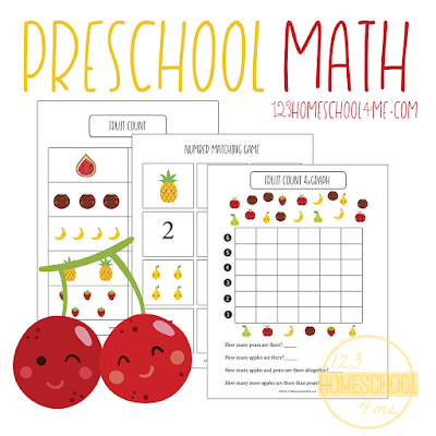FREE Preschool Fruit Math Skills