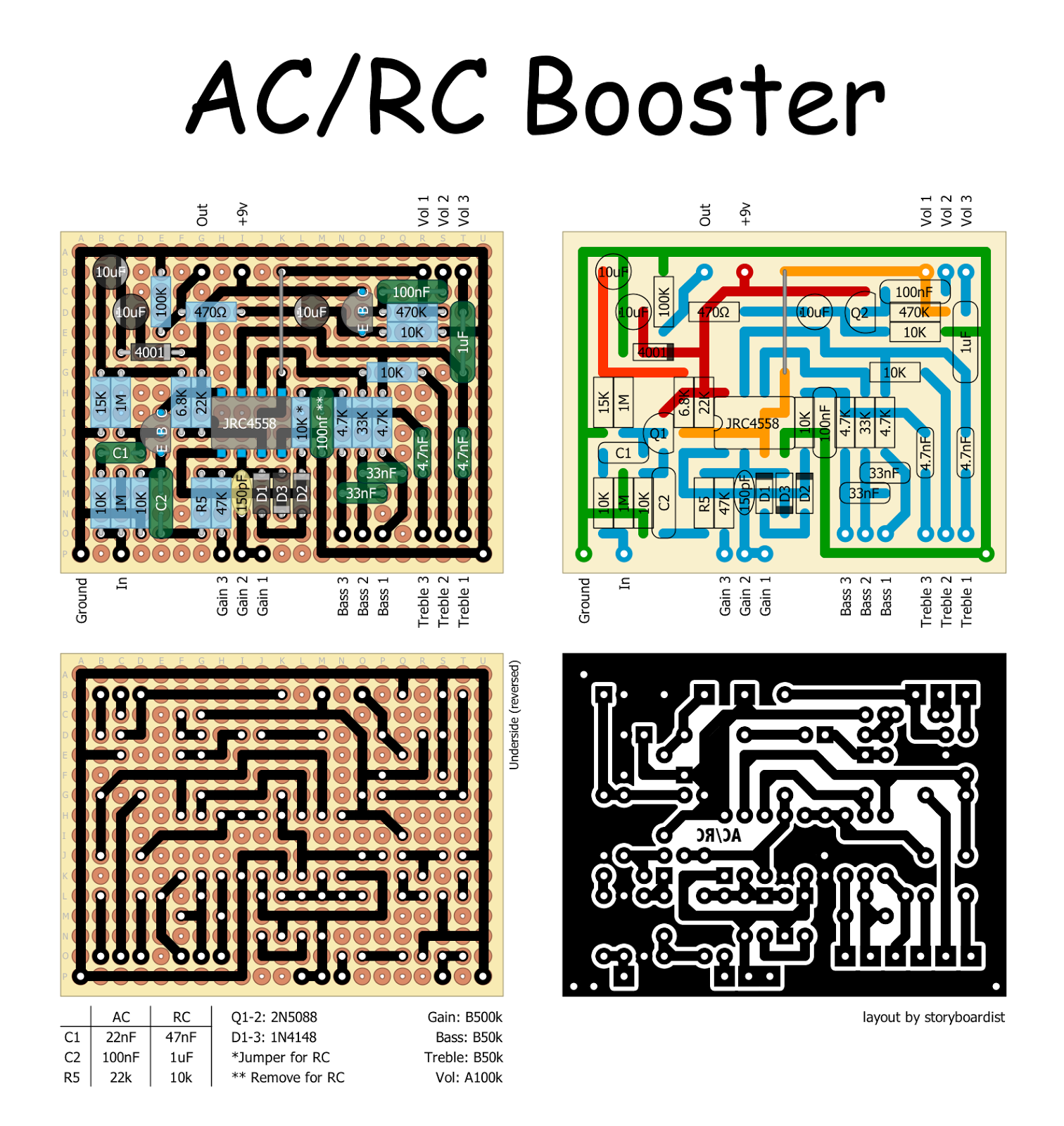 Perf and PCB Effects Layouts: Xotic AC & RC Booster