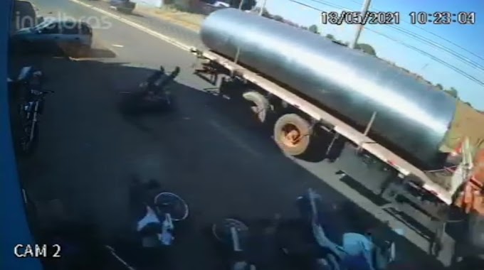 Caminhão atinge sete veículos em Barretos