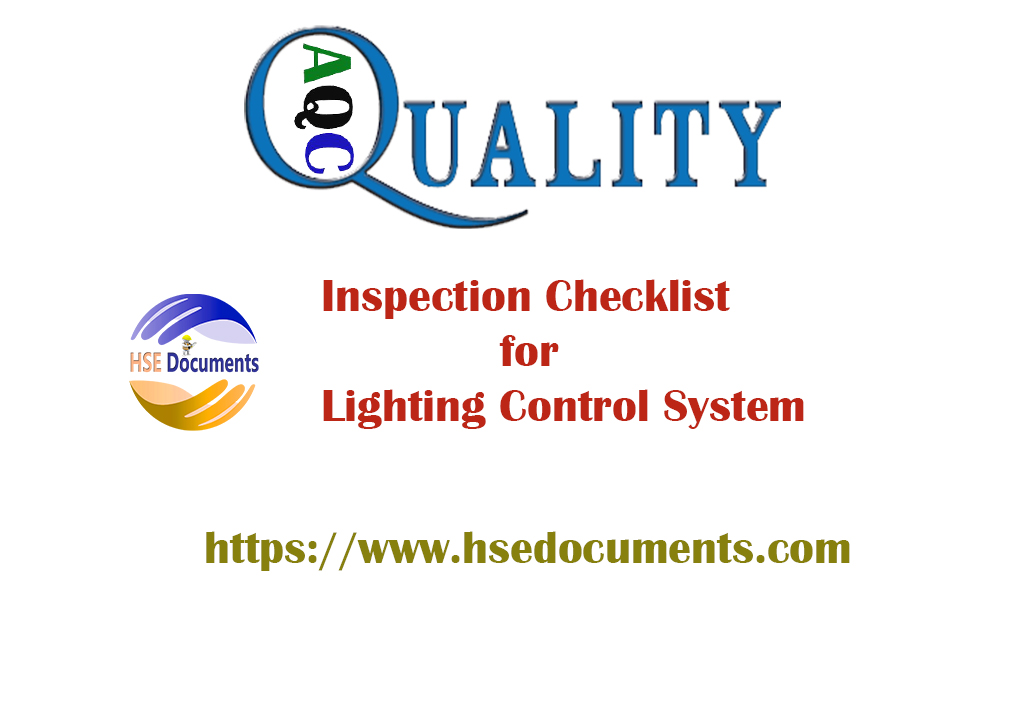 QAQC Inspection Checklist for Lighting Control System HSE Documents