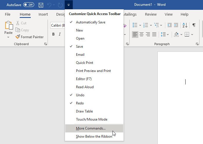MicrosoftOfficeアプリでパンニングハンドを有効にする方法