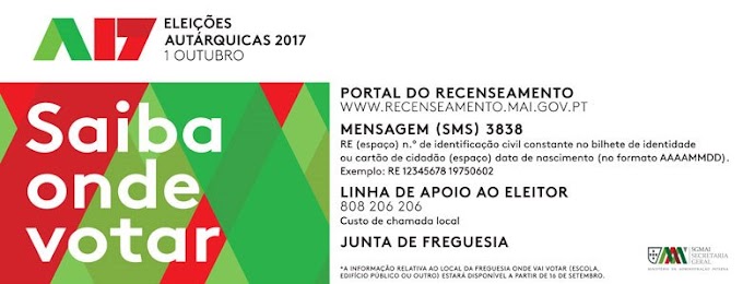 SAIBA ONDE VOTAR - AUTÁRQUICAS 2017