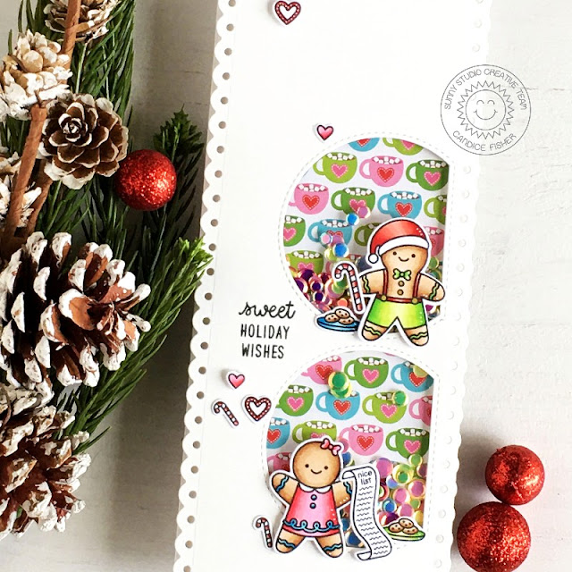 Sunny Studio Stamps: Christmas Cookies Santa Claus Lane North Pole Christmas Card by Candice Fisher