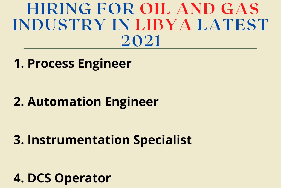 HIRING FOR OIL AND GAS INDUSTRY IN LIBYA LATEST 2021
