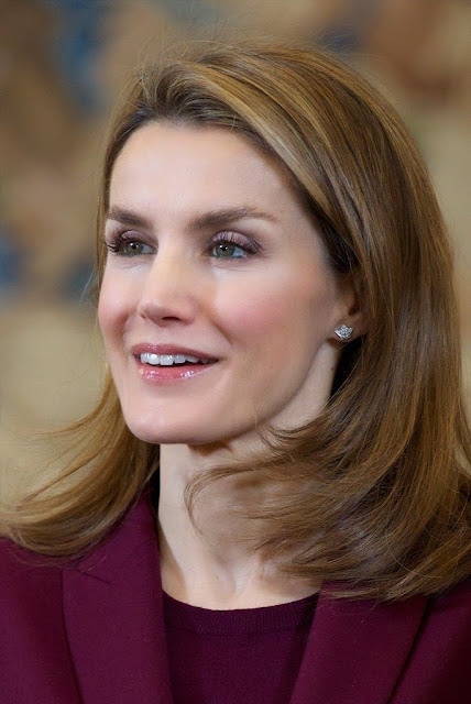 Princess Letizia and Prince Felipe Attend Audiences at Zarzuela Palace