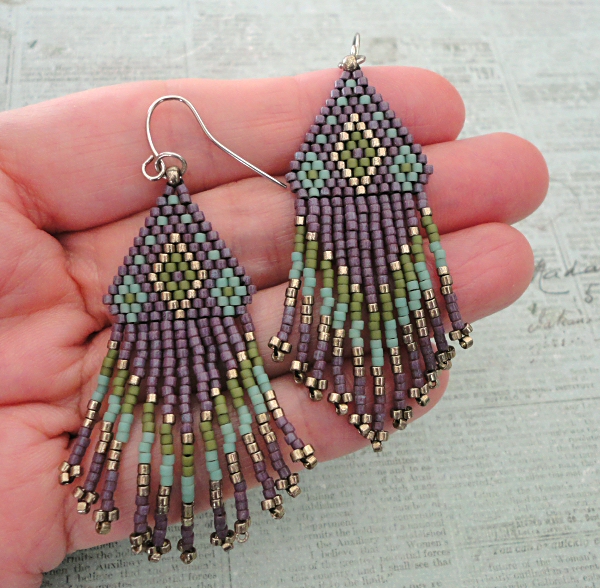 Linda's Crafty Inspirations: Native American Fringe Earrings - Purple ...