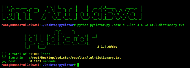 A powerful and useful hacker dictionary builder for a brute-force attack www.kumaratuljaiswal.in  or www.hackingtruth.in