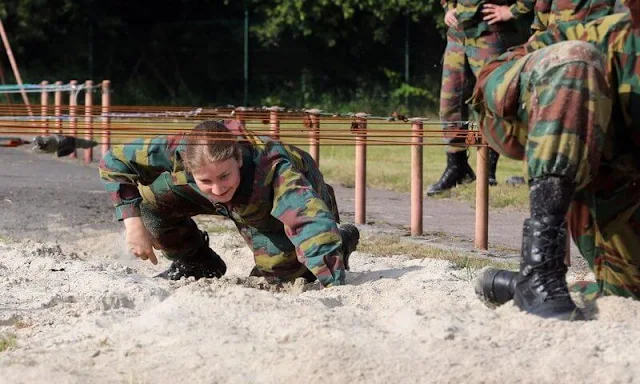 Crown Princess Elisabeth attended a tactical military exercise of the Royal Military Academy at the Lagland camp