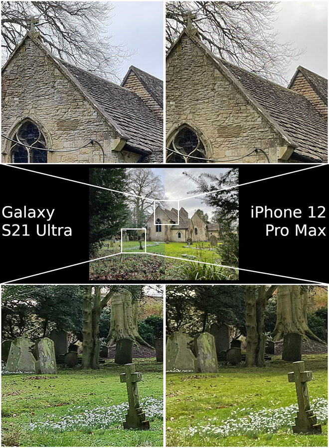 So sánh chi tiết camera của iPhone 12 Pro Max và Galaxy S21 Ultra