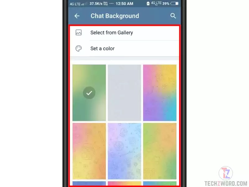 Select Chat Background for Telegram