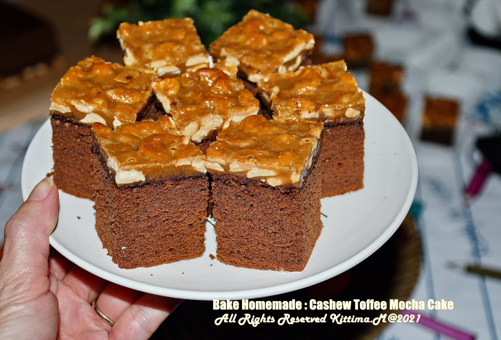 Bake Homemade ท๊อฟฟี่เค้ก(Cashew Toffee Mocha Cake )(มือใหม่เบเกอรี่)