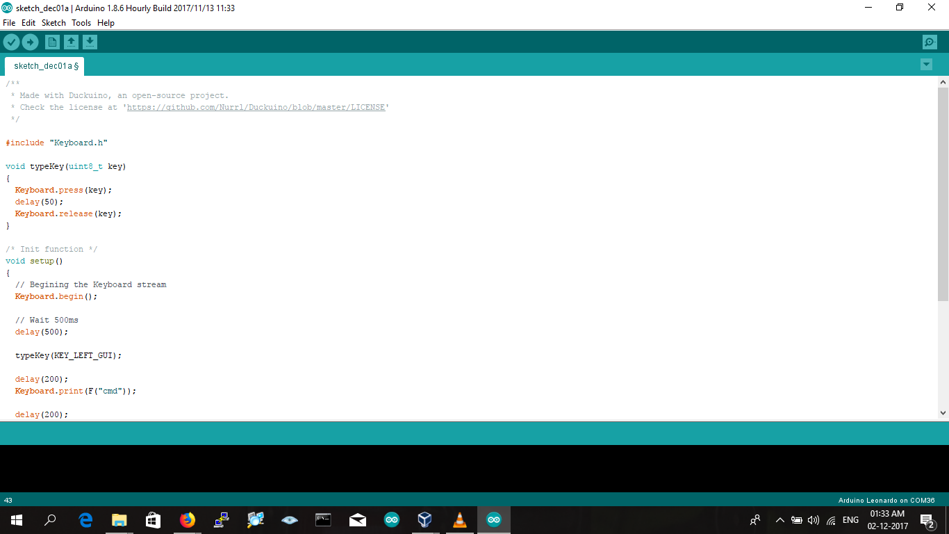 usb rubber ducky using arduino pro micro / arduino leonardo