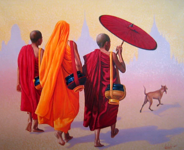 Aung Kyaw Htet 1965 | Burmese painter of monks