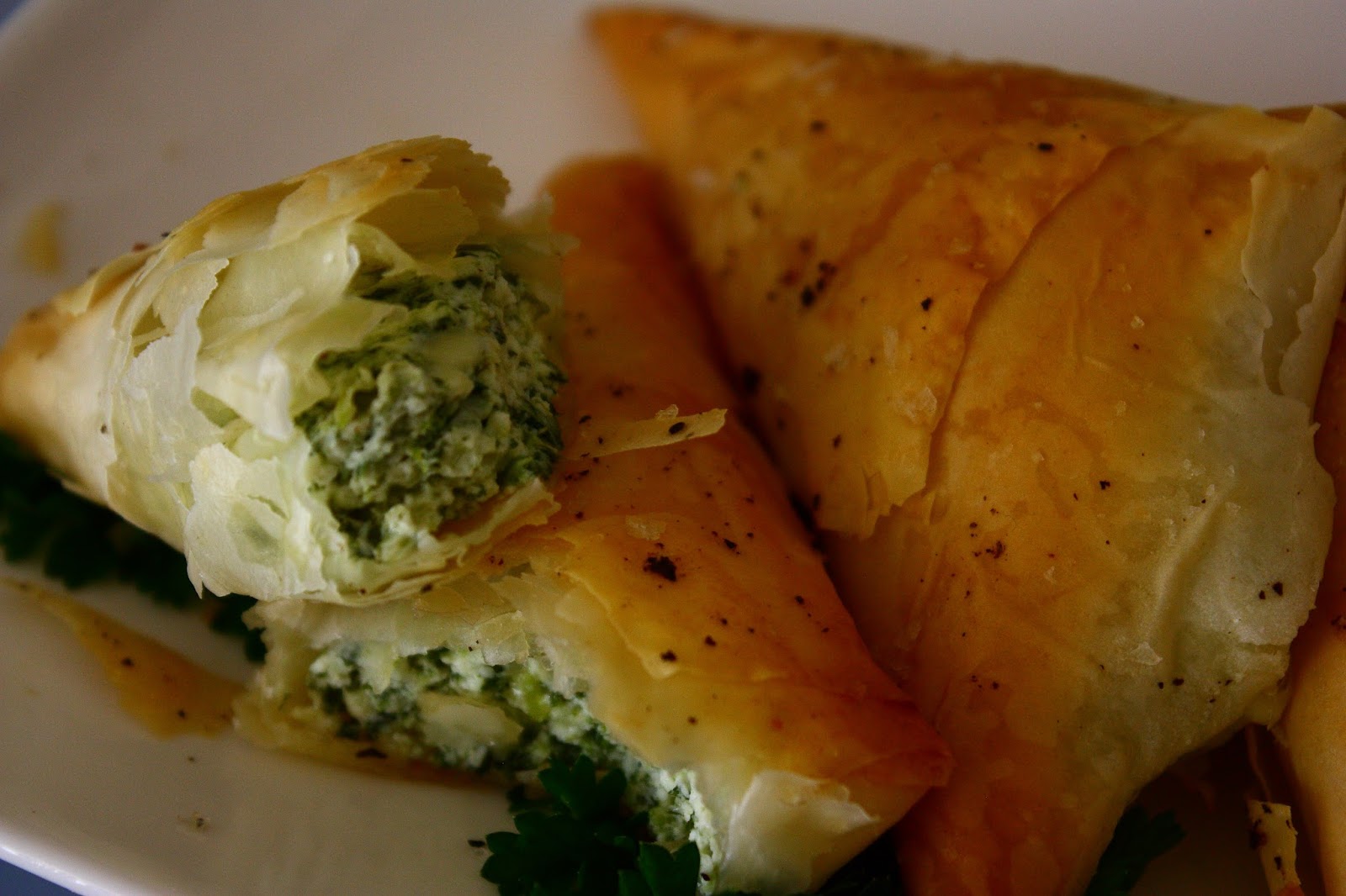 Kate's Weekend Kitchen Spanakopita Triangles (Spinach and Ricotta