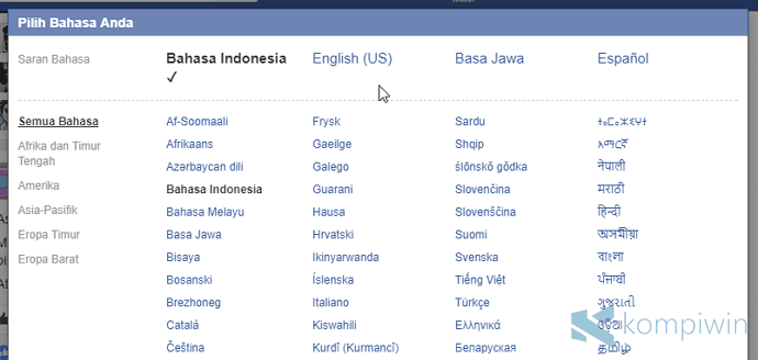 Kumpulan Materi Pelajaran Dan Contoh Soal 3 Cara Dan Teknik Mengubah Bahasa Di Facebook Jadi Sunda Jawa Inggris Di Web Dan Android Iphone