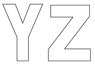 Moldes de letras Y e Z