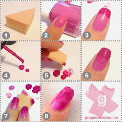 nail sponge nails tutorial ombre tutorials gradient manicure alat using arts nagel schwamm machen sie balls simple cotton naegel rosa