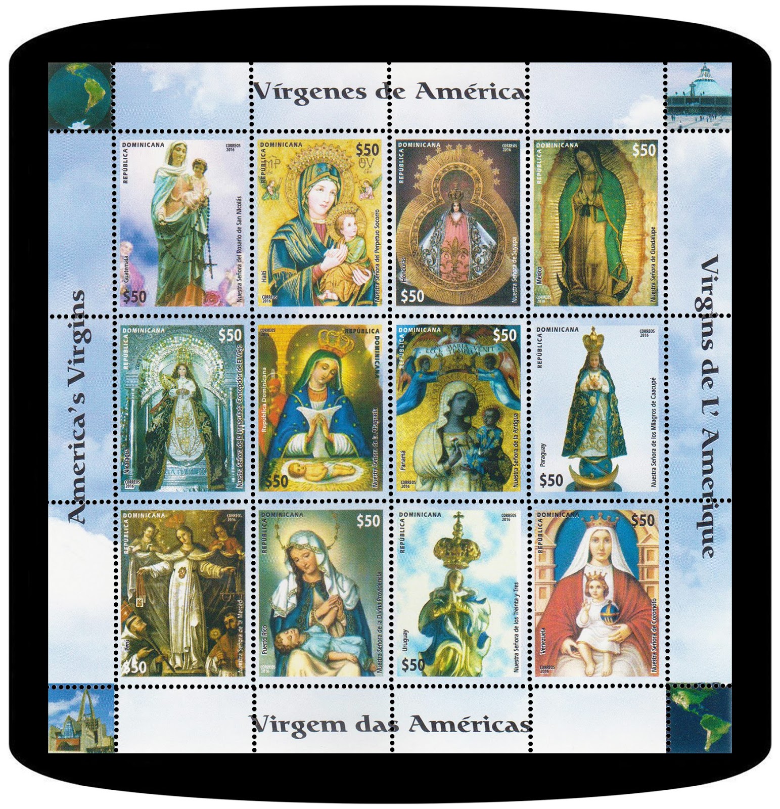 Sellos Dominicanos Vírgenes de América