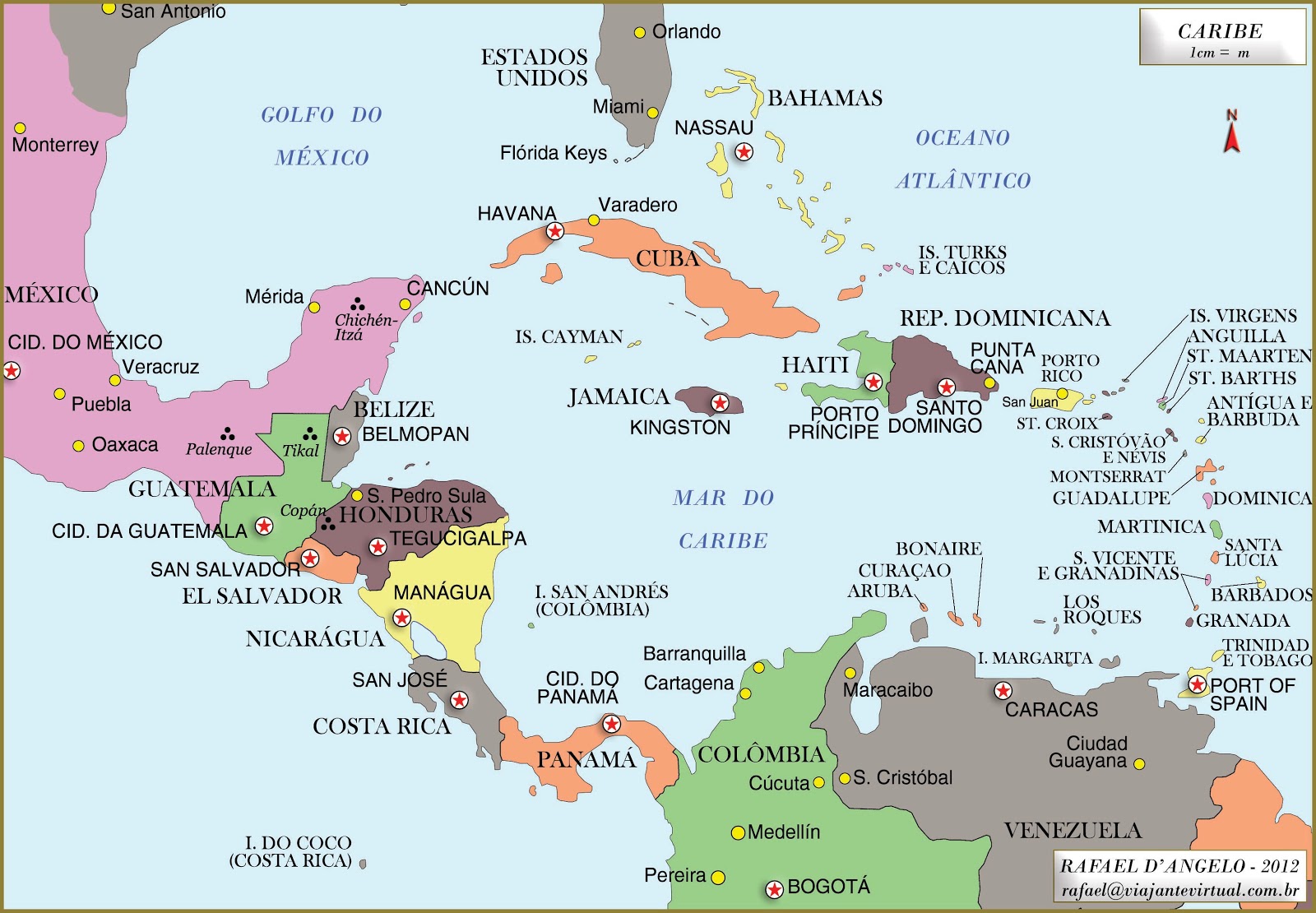 Mapa Politico Del Caribe