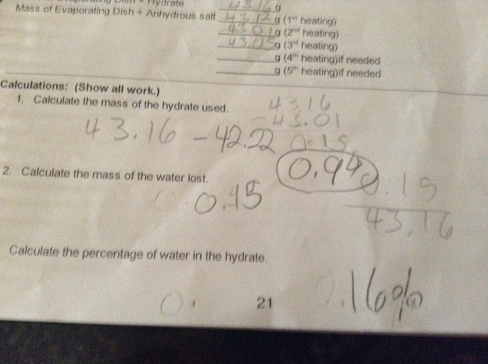 Roz Zucker's CTD Chemistry Blog Lab 5B Composition of a Copper