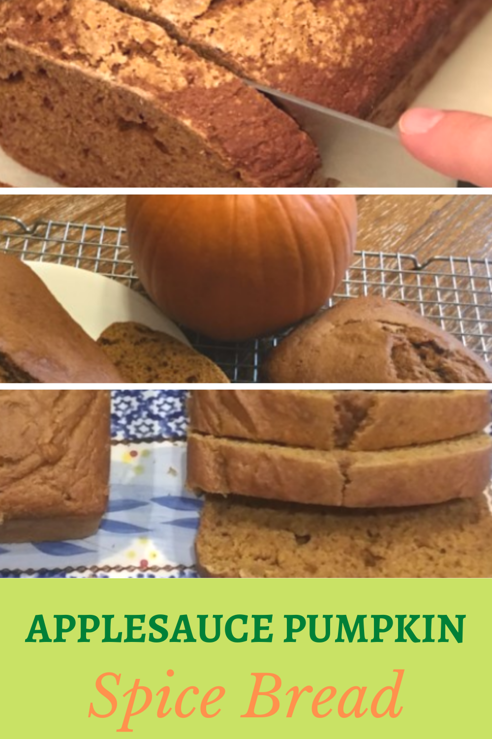 Food Special for Diet Applesauce Pumpkin Spice Bread