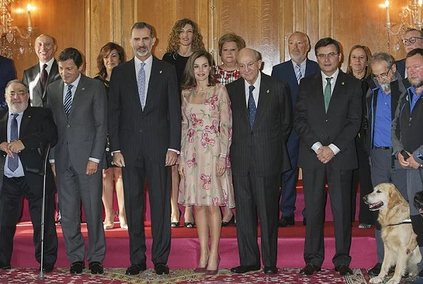 Queen Letizia wore Carolina Herrera Floral Embroidered Organza Dress at 2017 Princess of Asturias Awards ceremony