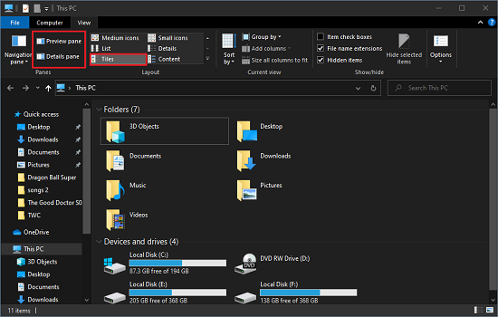 file-explorer-view-บานหน้าต่าง