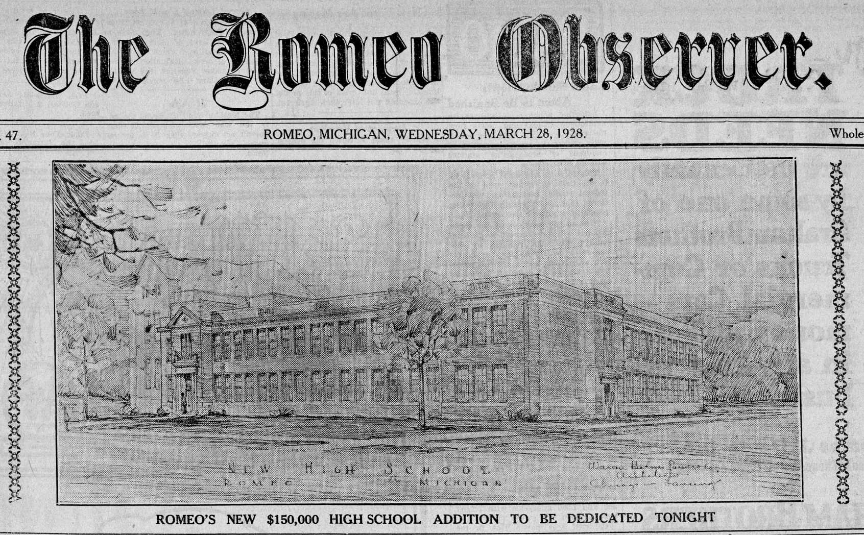 Romeo Community Archives TIME CAPSULE...Romeo High School, 1927